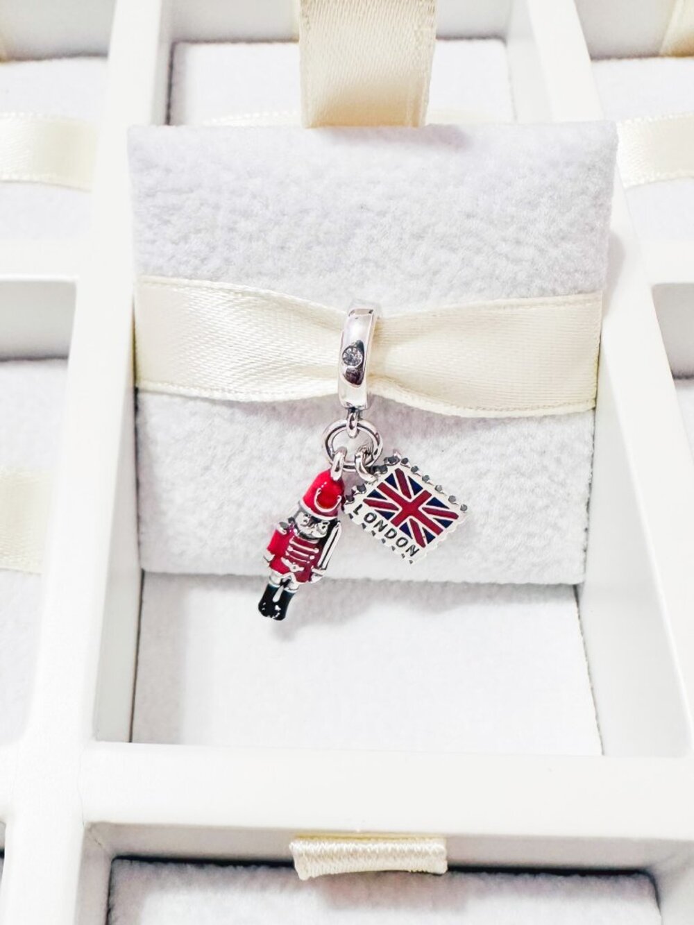 925 Sterling Silver British Royal Guard Dangle Charm, London Travel Souvenir